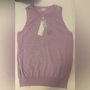 NWT! Minnie rose ribbed tank in lavender,size L
